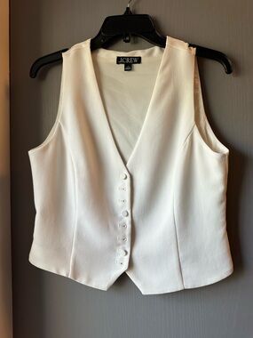 NWOT, Sz. 6, SS2025, J. Crew Cream/off white Sleeveless Button-Front Vest